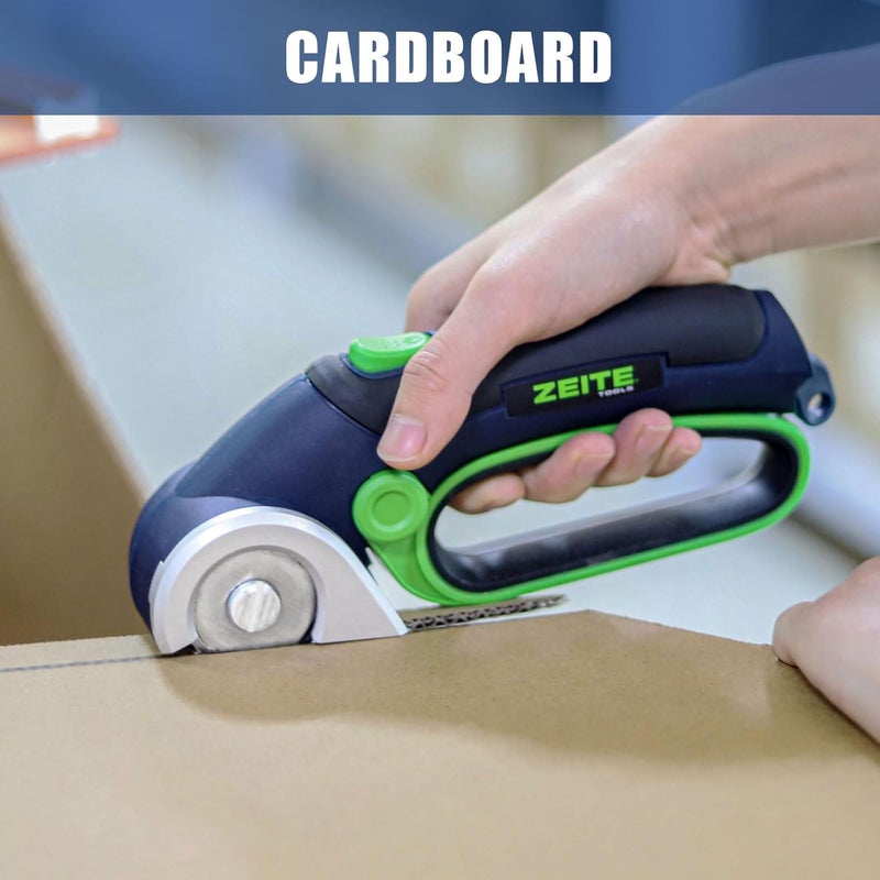 zeite 4V Cordless Electric Scissors with USB Charging Cable, 2 x Blade, 1 x Storage Case,Power Rotary Cutter for Cardboard Boxes,Fabric,Carpet Recycling,Gift for Men and Women - Image 3